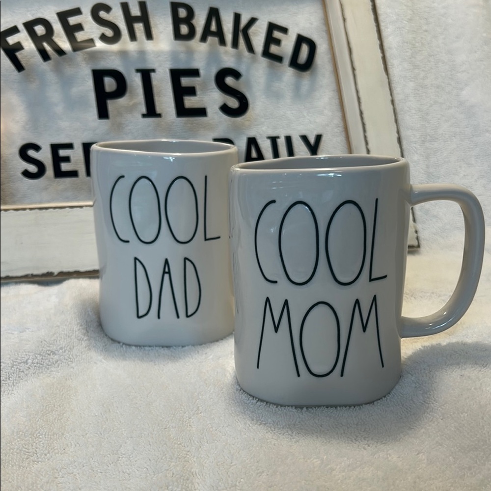 Rae Dunn Cool Mom and Dad Mug Set